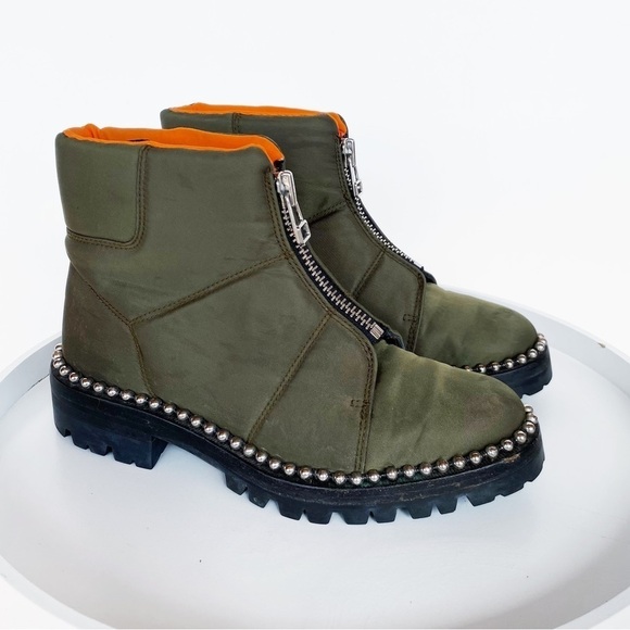ALEXANDER WANG Cooper Army green Combat Boots Womens size 36 US size 6 - Picture 2 of 11